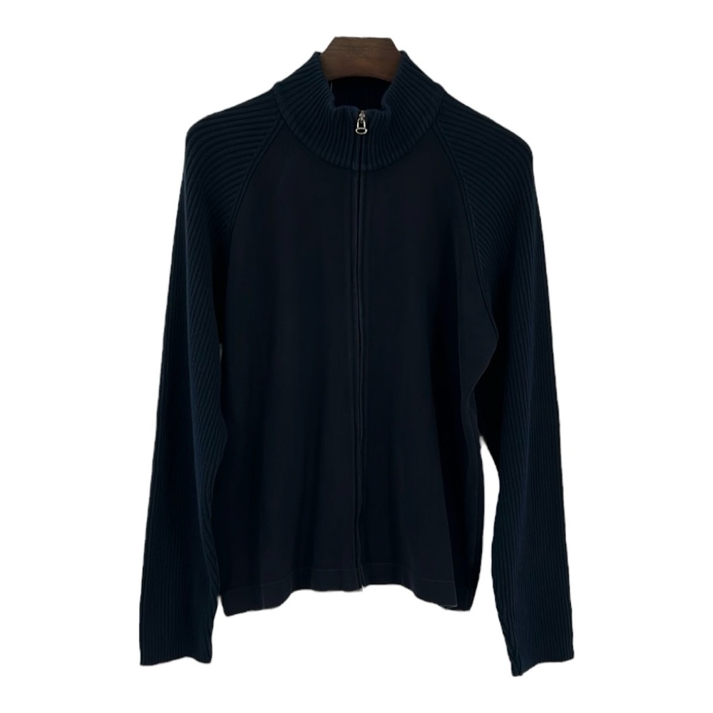 BOSS Navy Blue Zip-Up Sweater SZ XXL